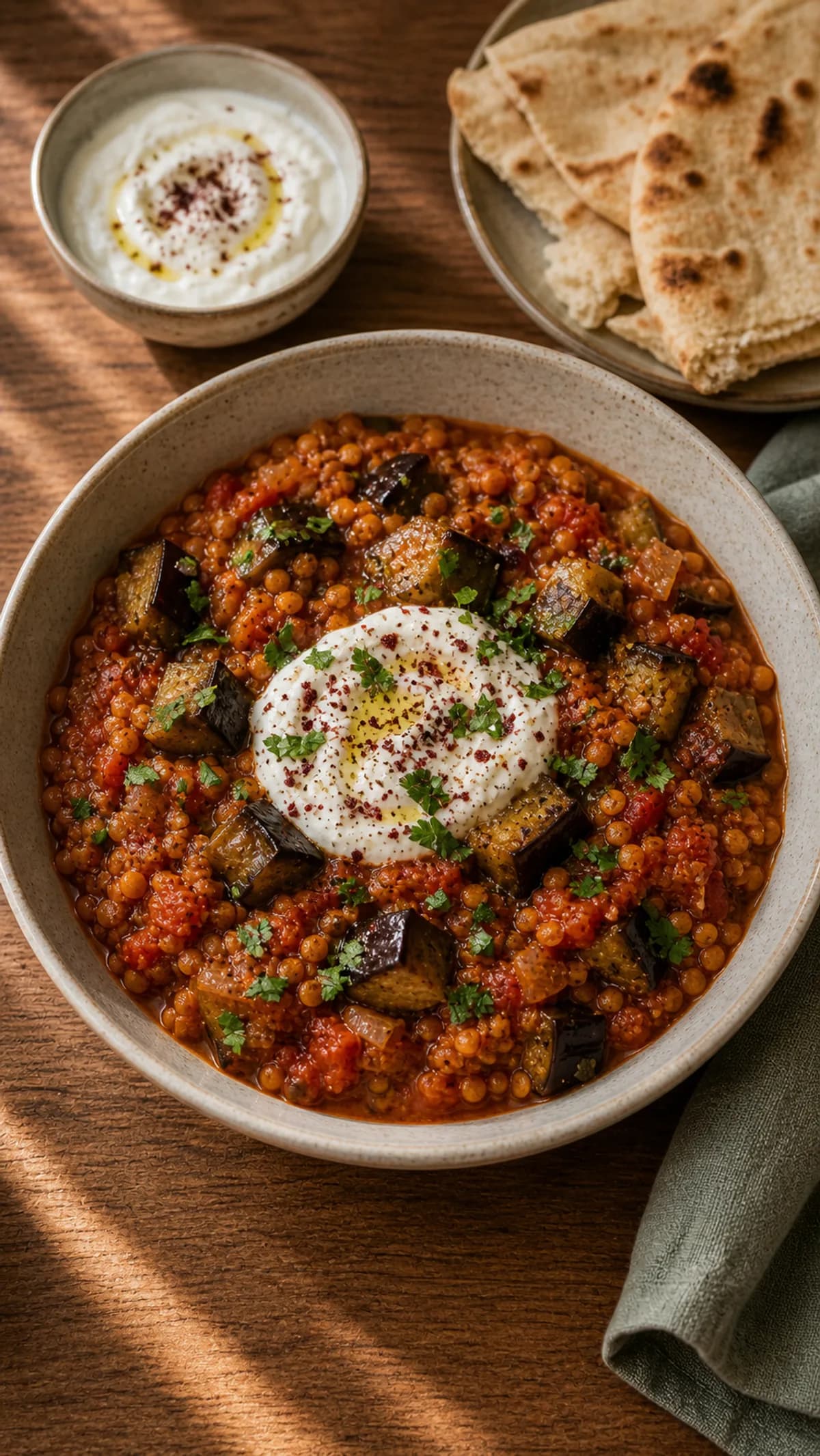 Turkish-Inspired Aubergine & Lentil Stew in the Narrated food library