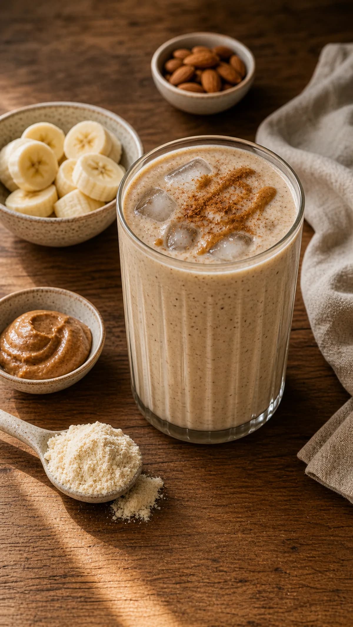 Banana Almond Protein Smoothie in the Narrated food library