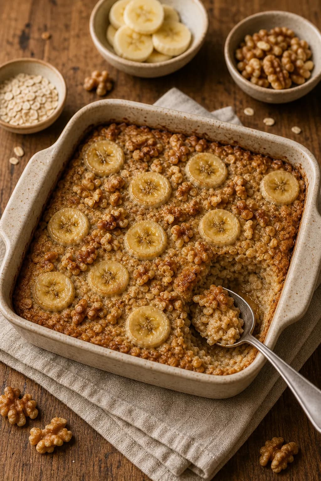 Baked Banana Walnut Oats in the Narrated food library