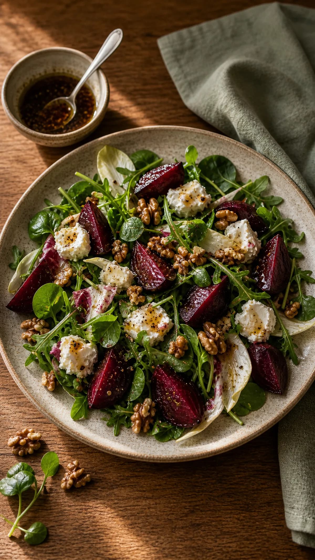 Roasted Beet, Goat's Cheese & Walnut Salad in the Narrated food library