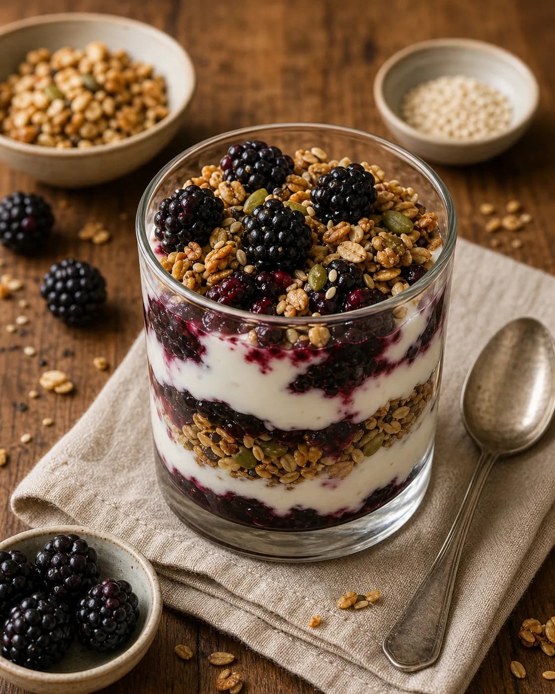 Blackberry & Yogurt Granola Parfait in the Narrated food library