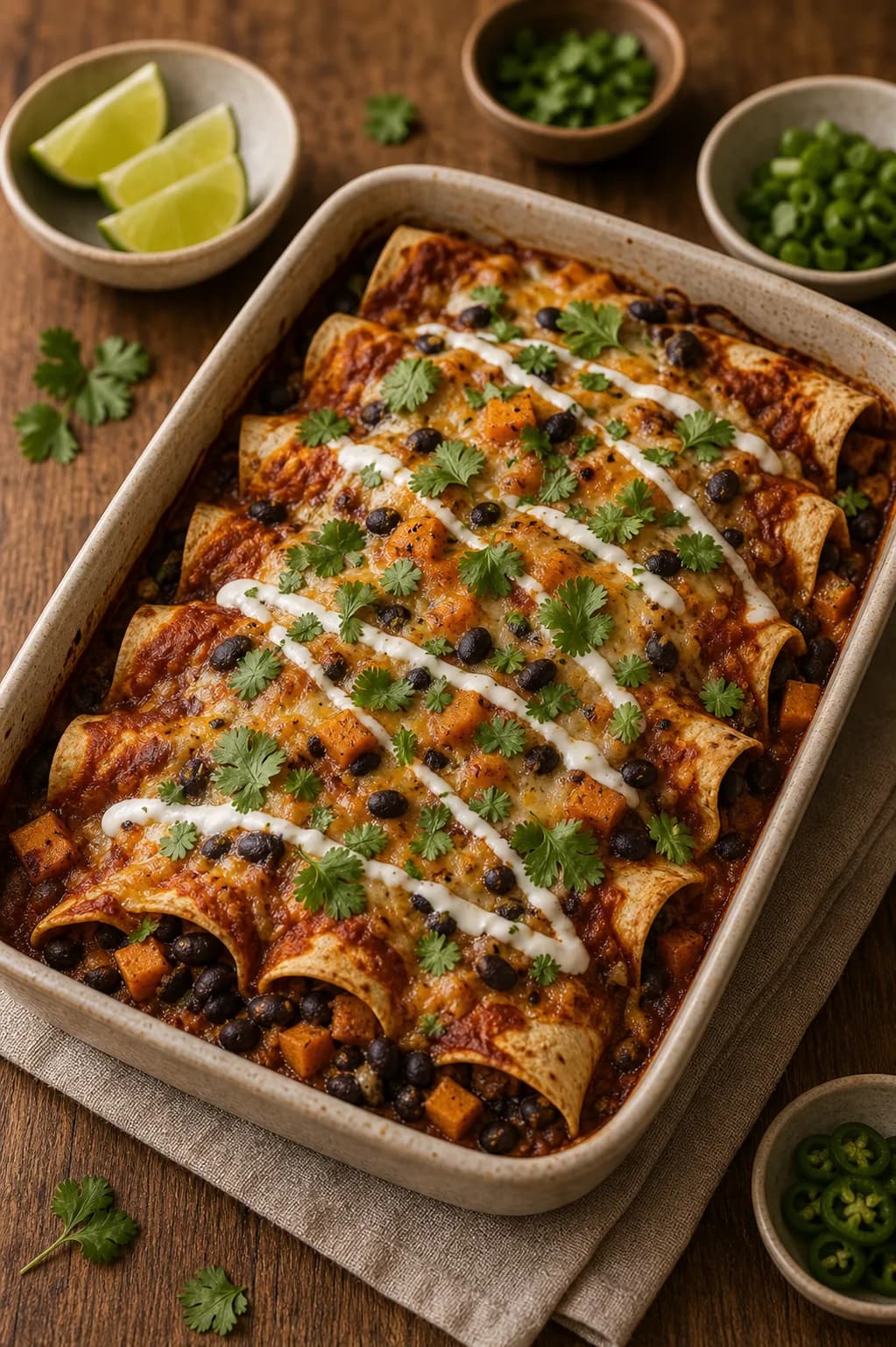Butternut Squash & Black Bean Enchiladas in the Narrated food library