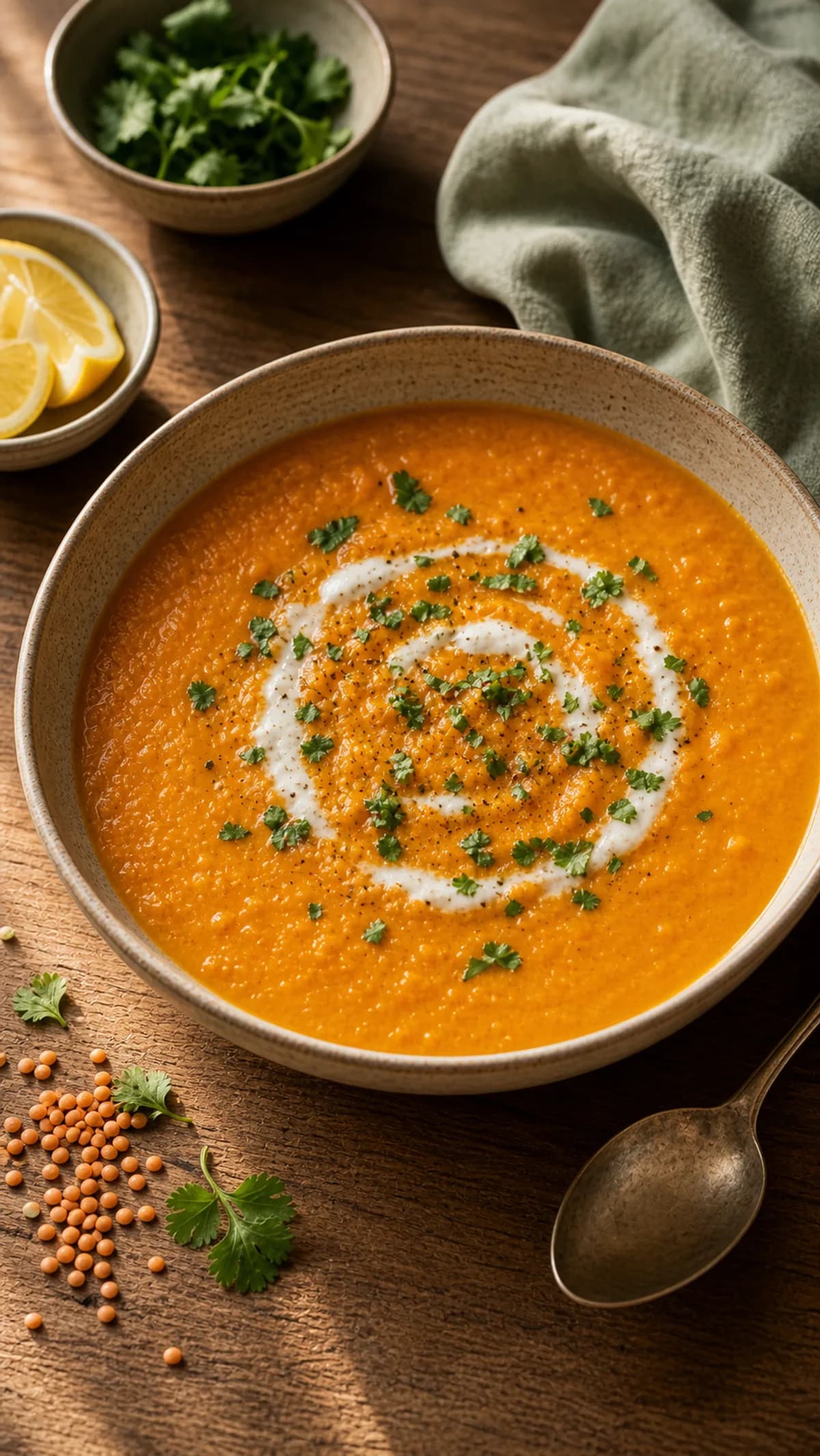 Carrot, Ginger & Red Lentil Soup in the Narrated food library