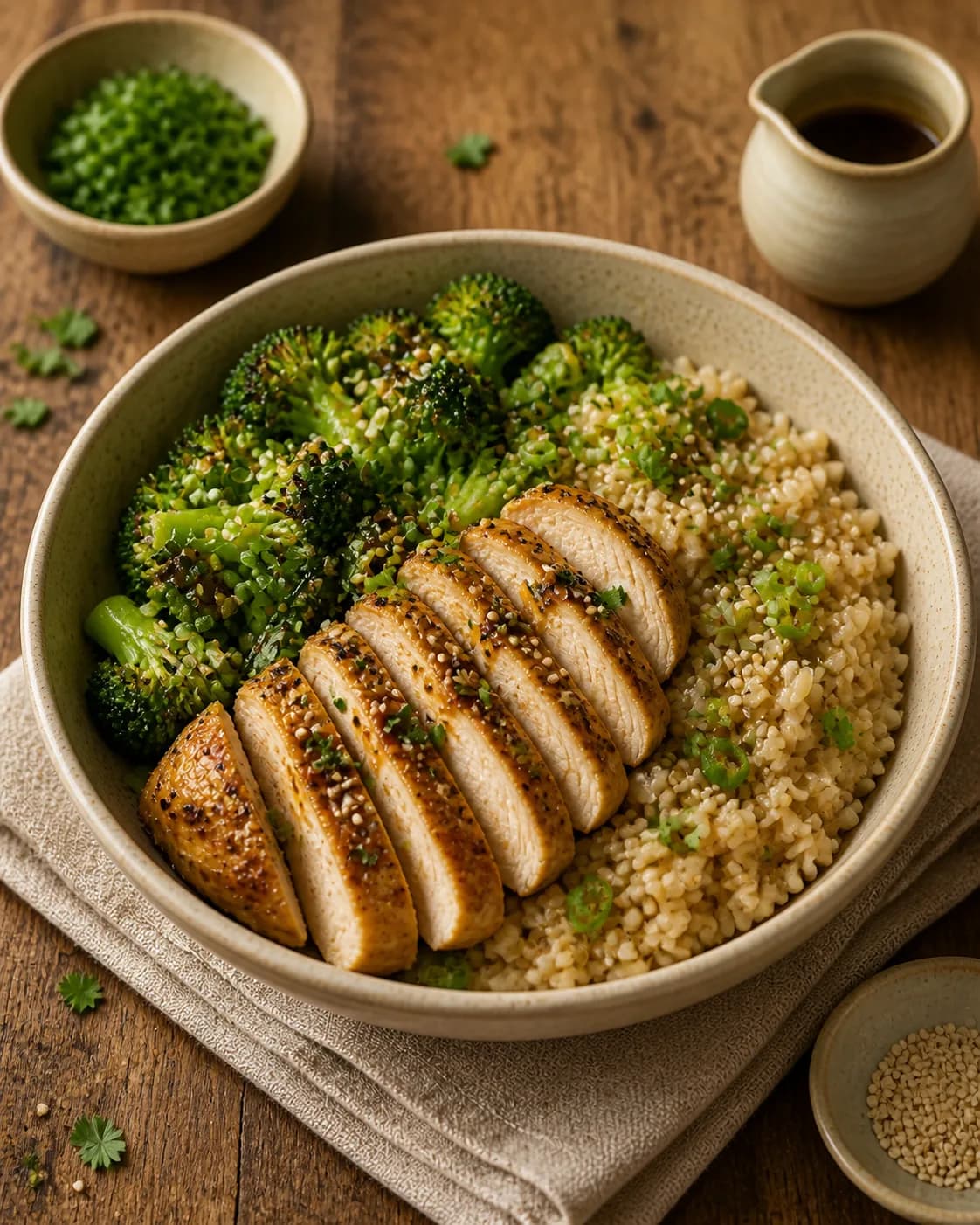 Chicken, Broccoli & Brown Rice Bowl in the Narrated food library