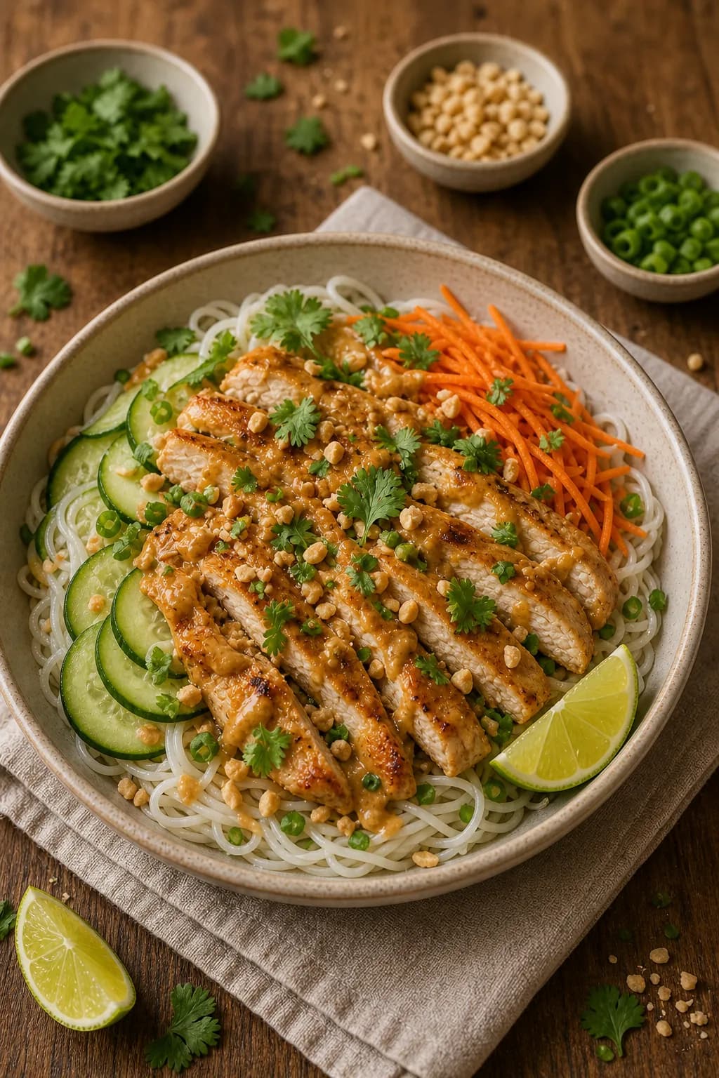 Chicken Satay Noodles in the Narrated food library