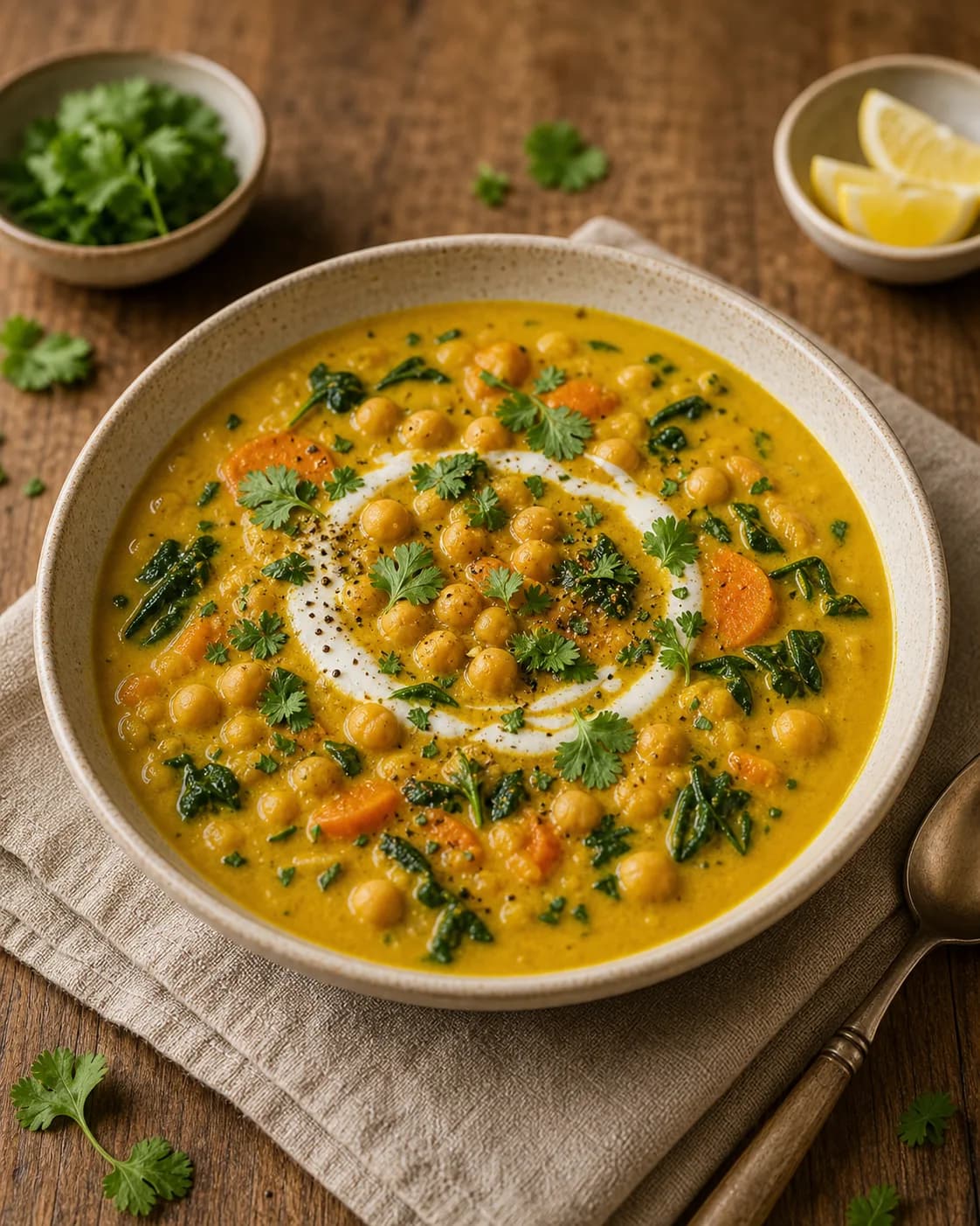 Golden Turmeric Chickpea Soup in the Narrated food library