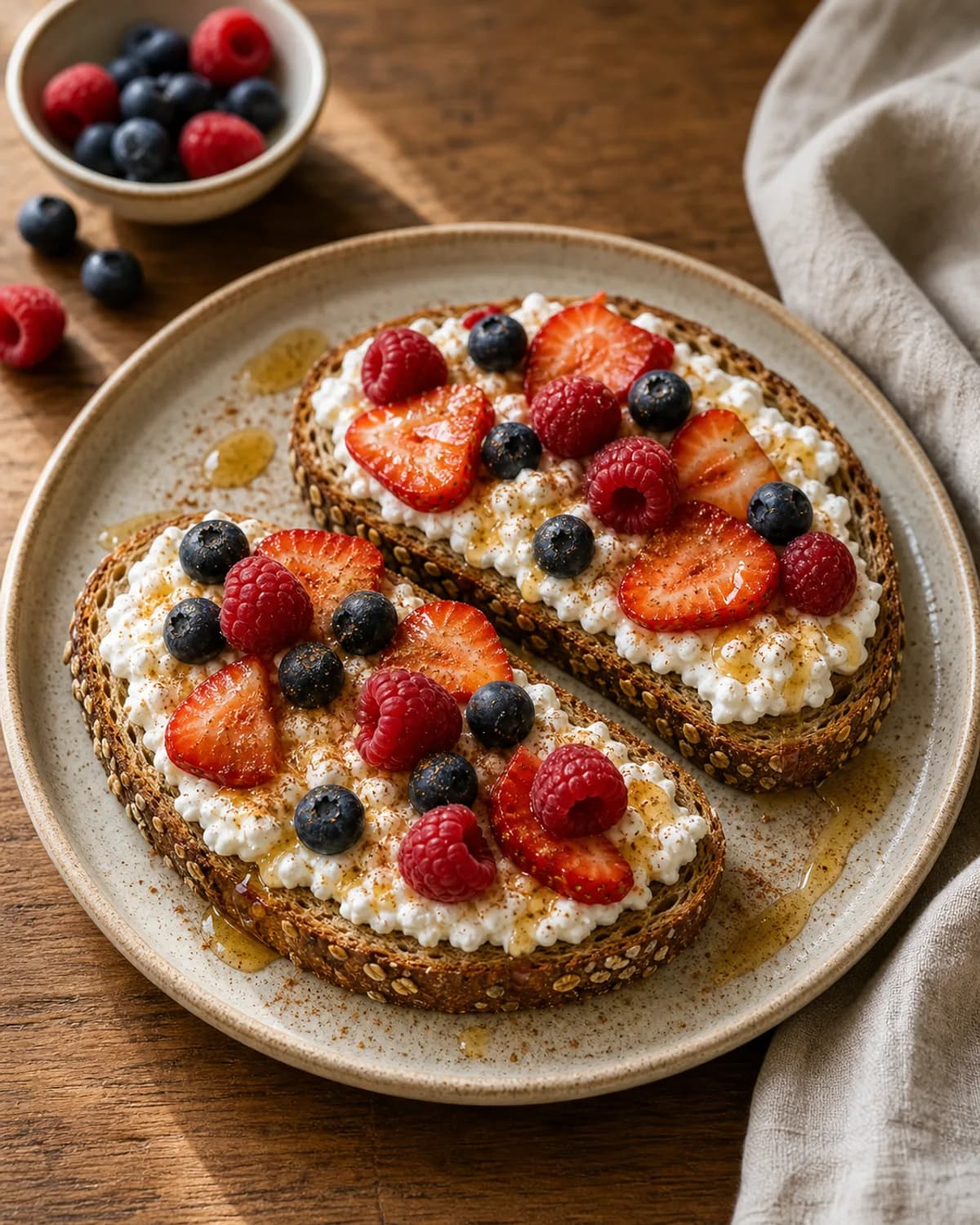 Cottage Cheese & Berry Toast in the Narrated food library