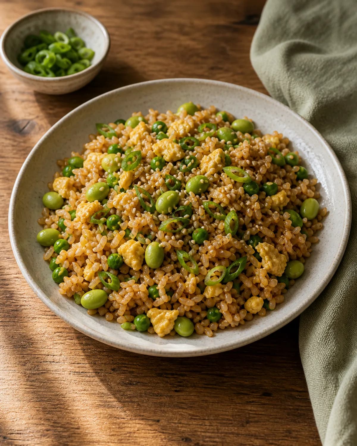 Egg Fried Rice with Edamame in the Narrated food library