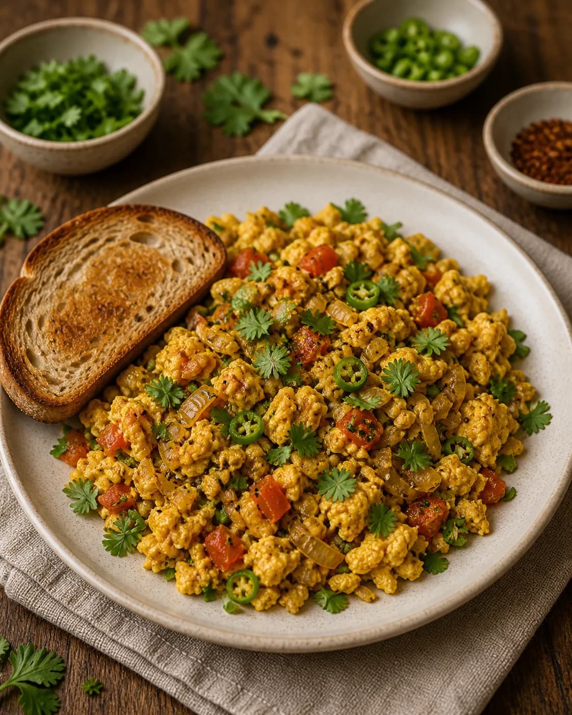 Spicy Indian Scrambled Eggs (Egg Bhurji) in the Narrated food library