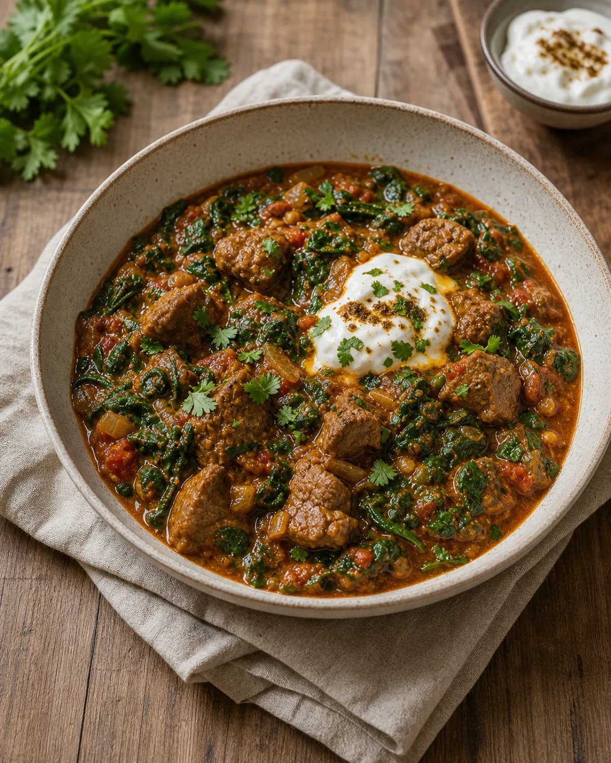 Lamb & Spinach Curry in the Narrated food library