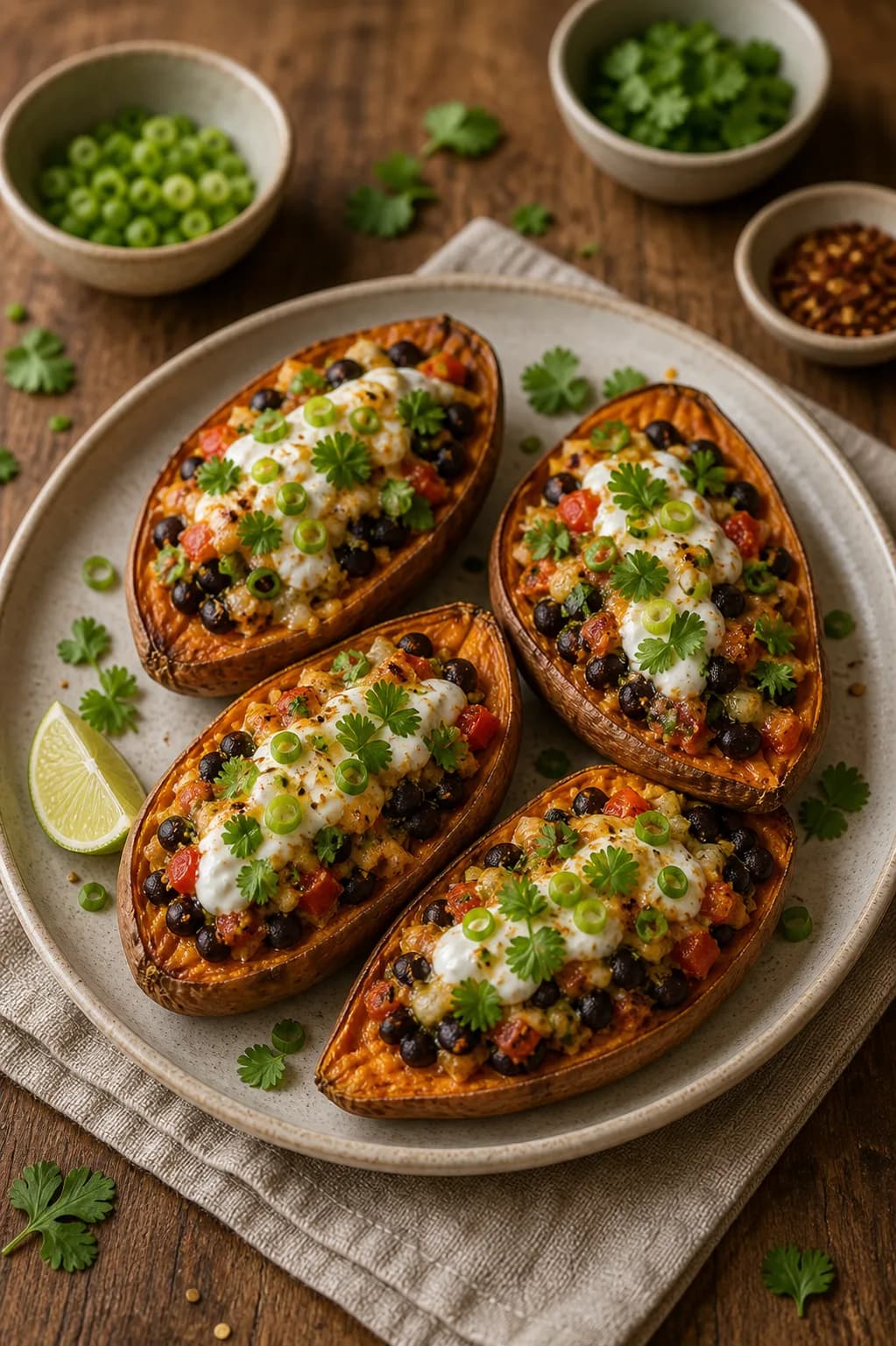 Loaded Sweet Potato Skins in the Narrated food library