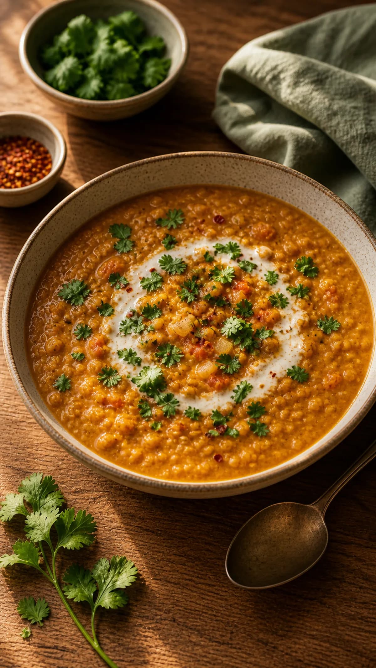 Masala Spiced Lentil Soup with Coconut Milk in the Narrated food library