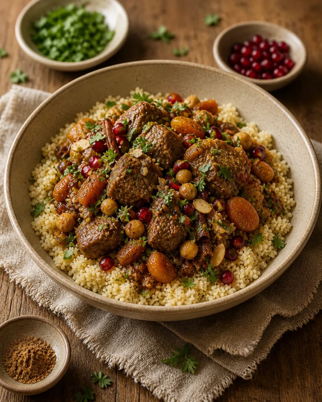 Moroccan-Spiced Lamb with Couscous in the Narrated food library