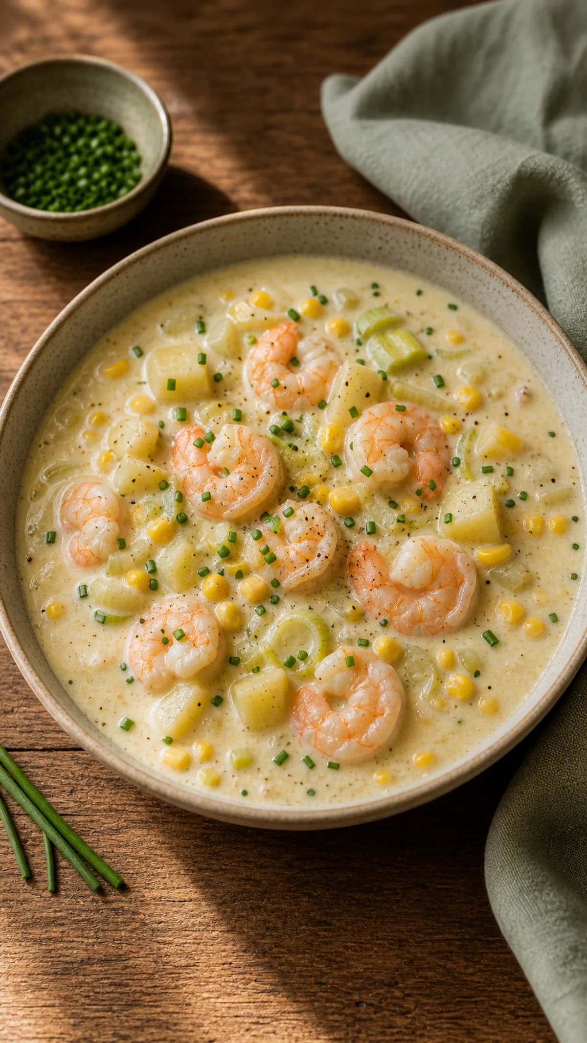 Prawn & Sweetcorn Chowder in the Narrated food library