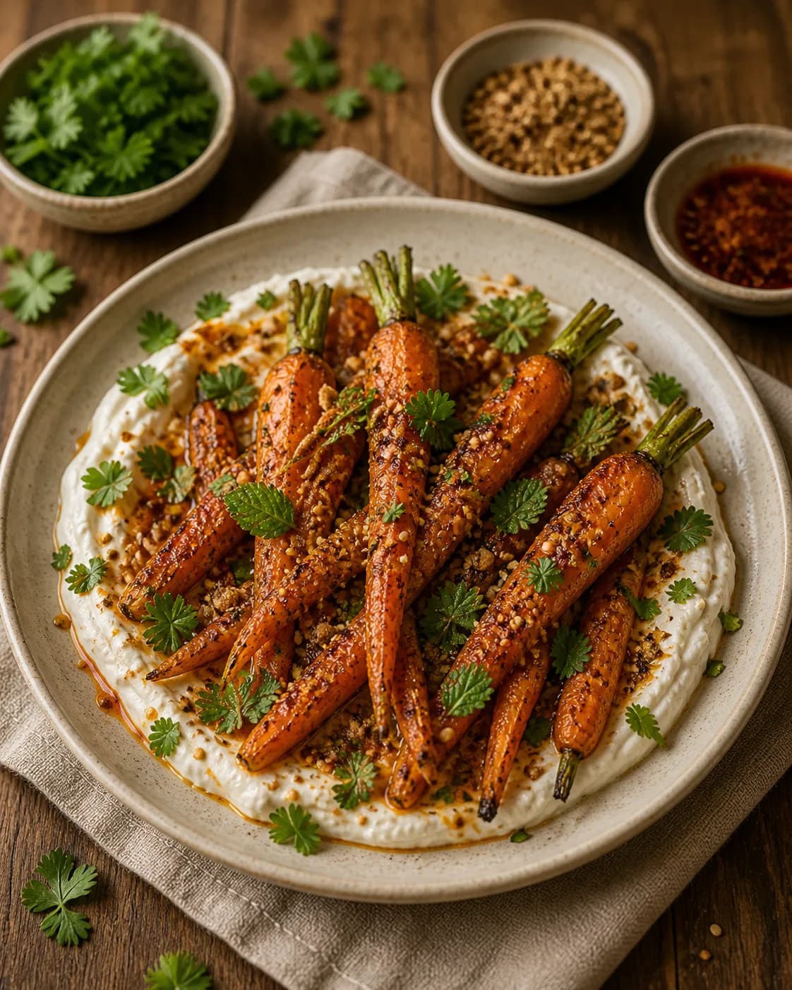 Roasted Carrots with Harissa & Labneh in the Narrated food library