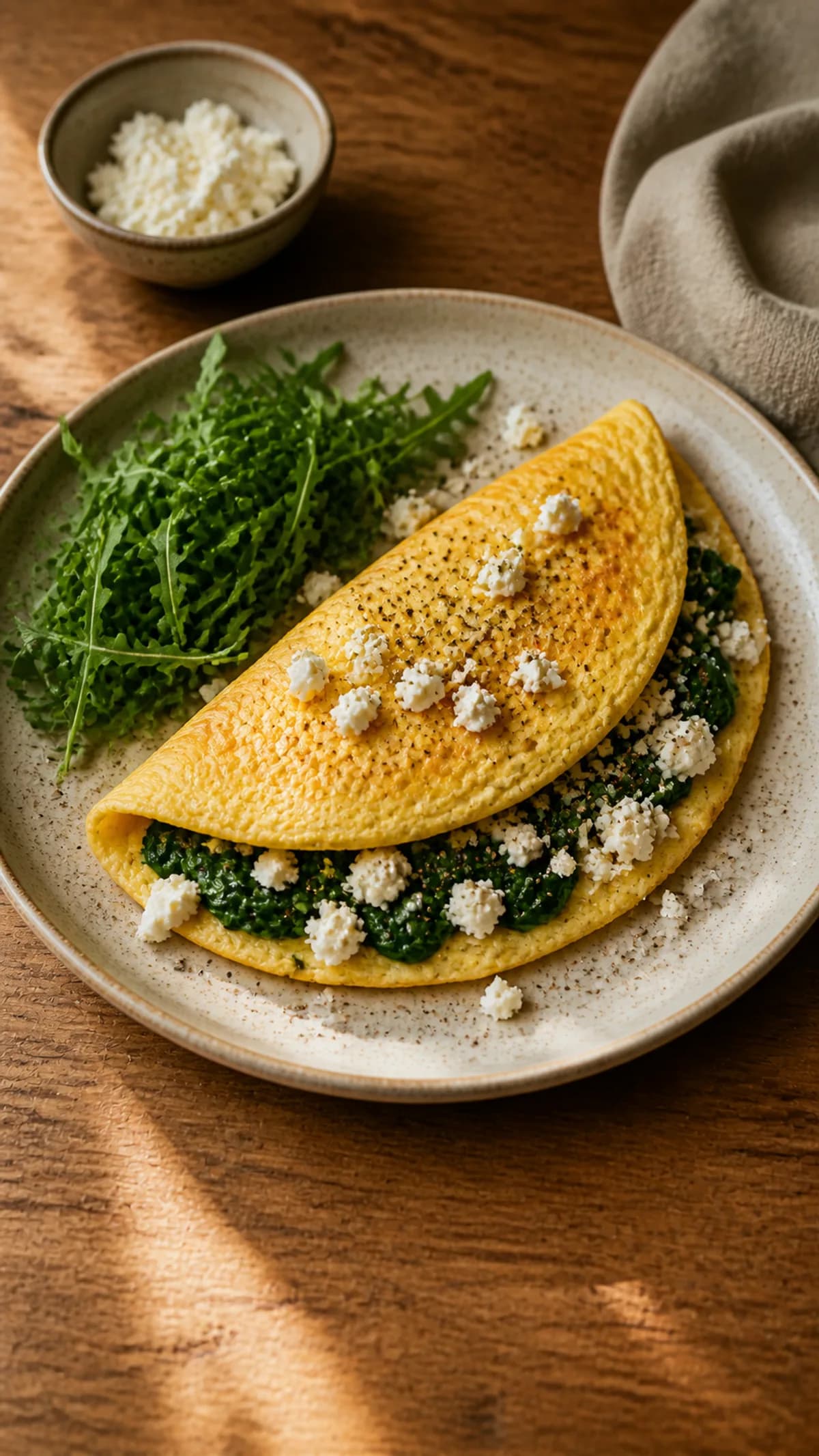 Spinach & Feta Omelette in the Narrated food library