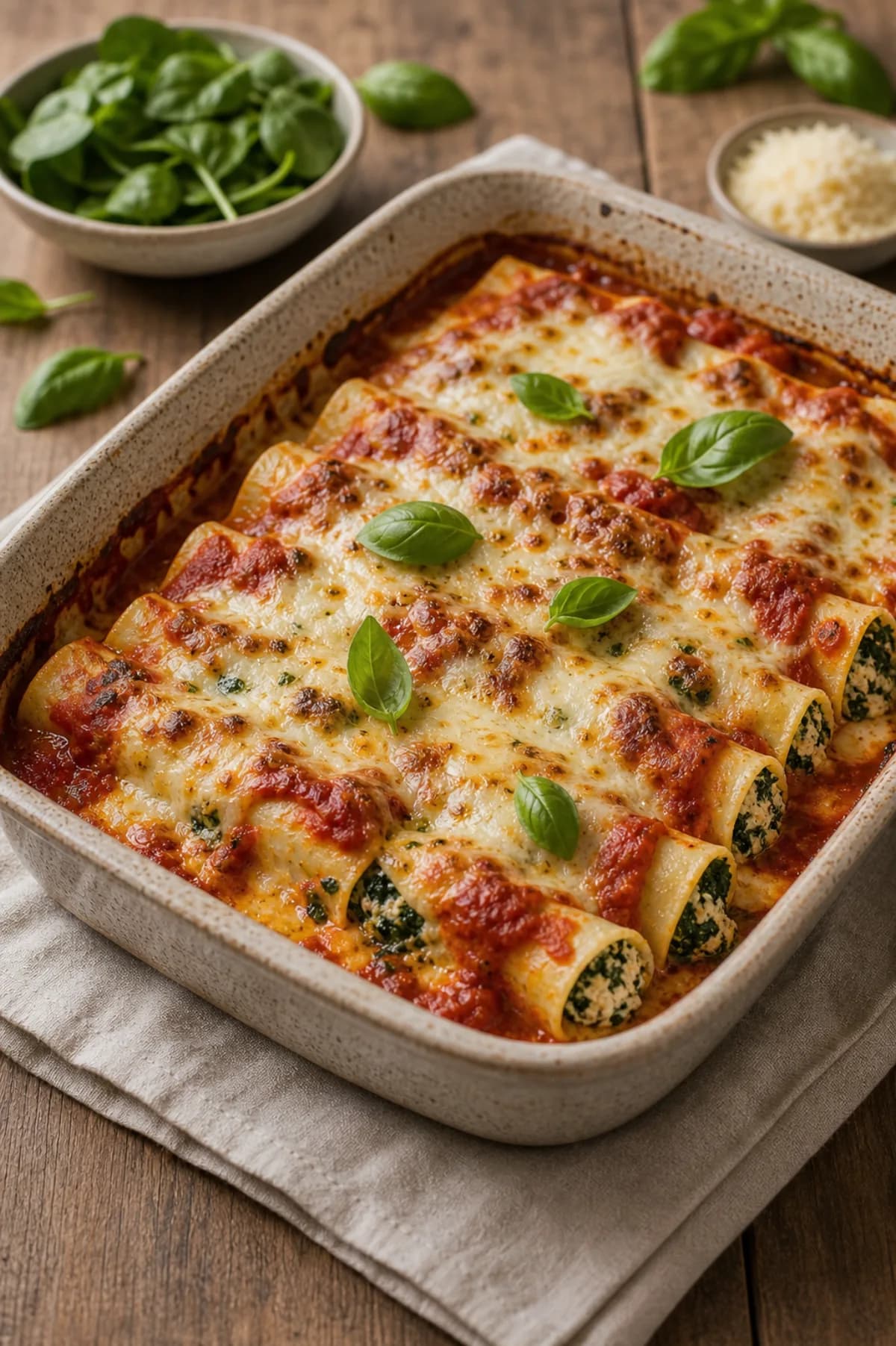 Spinach & Ricotta Cannelloni in the Narrated food library