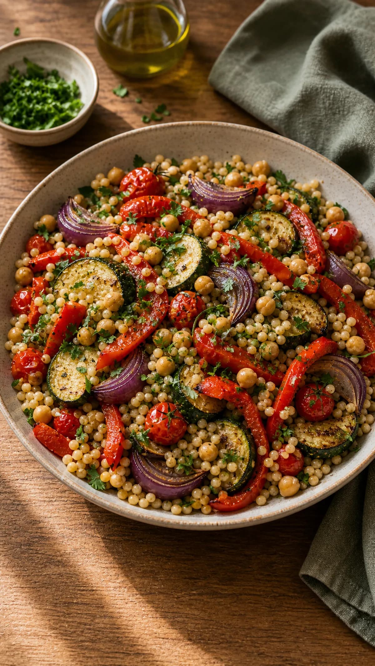 Warm Roasted Vegetable Couscous in the Narrated food library