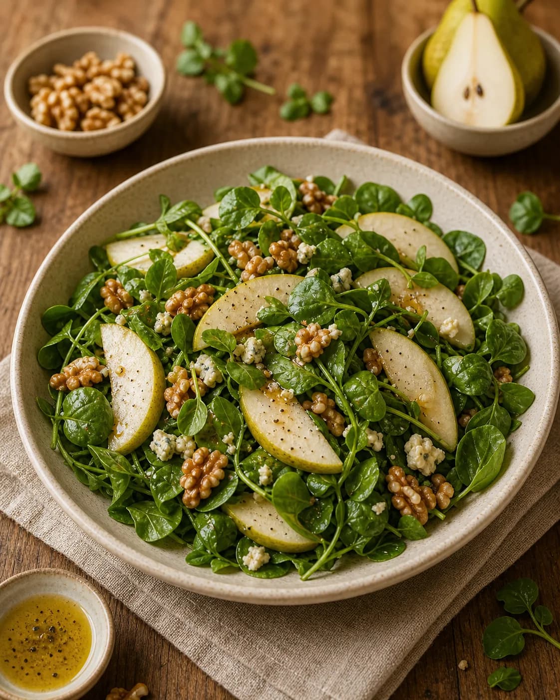 Watercress, Walnut & Pear Salad in the Narrated food library